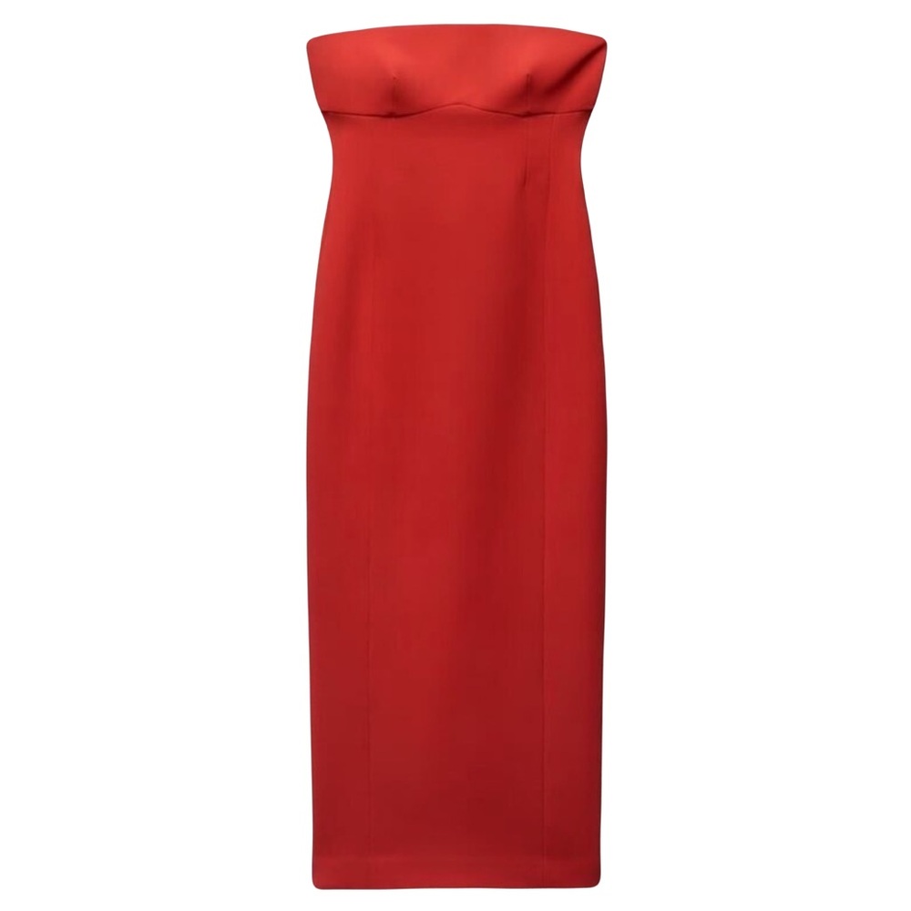 Zara Strapless Red Column Dress